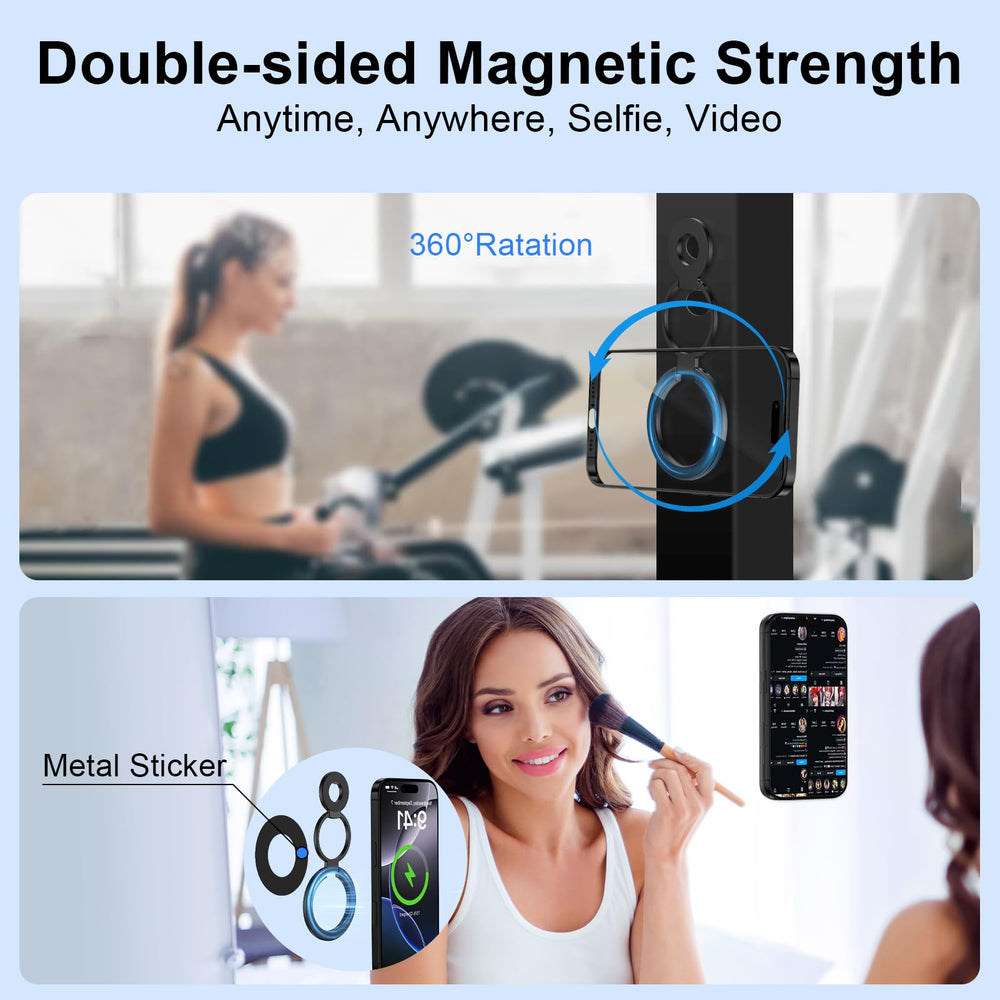 HOOTEK rotatable ring holder shows 360-degree tilt for portrait or landscape use