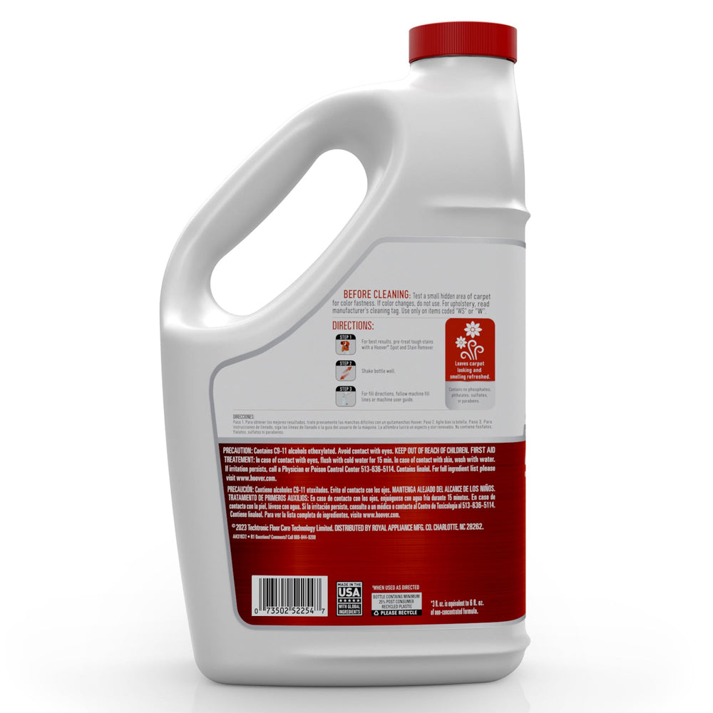 Hoover Renewal deep-clean action removes dirt from fibers.