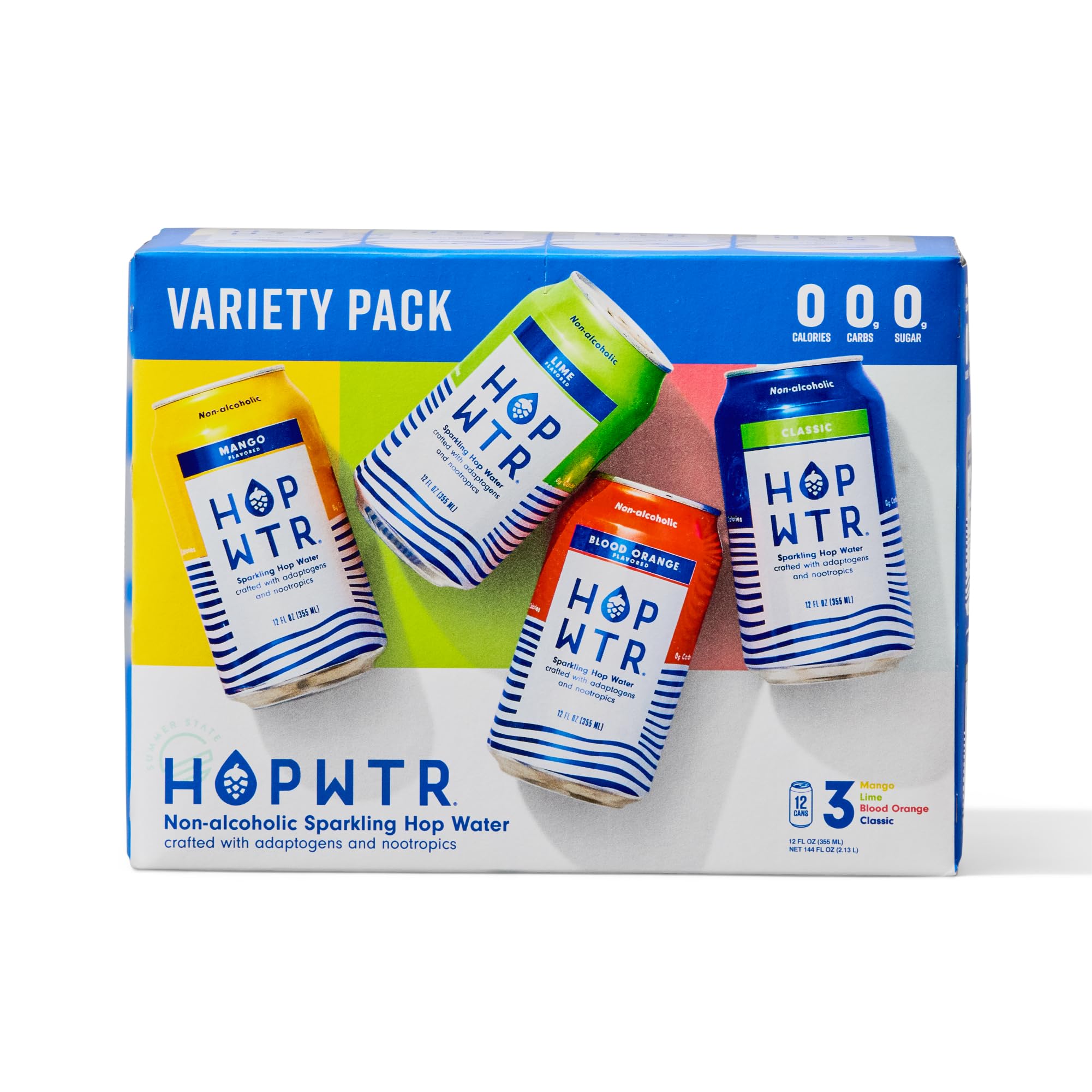 HOP WTR variety pack 12 cans for zero calorie sipping