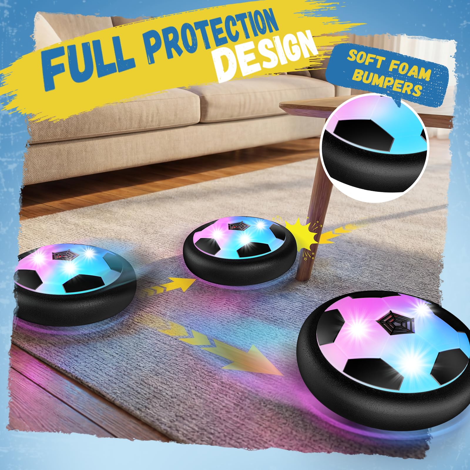 HopeRock hover ball glides smoothly across a clean surface.