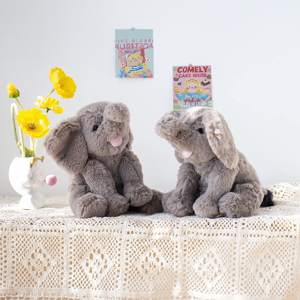 Hopearl plush elephant doubles as charming room decor on nightstands.