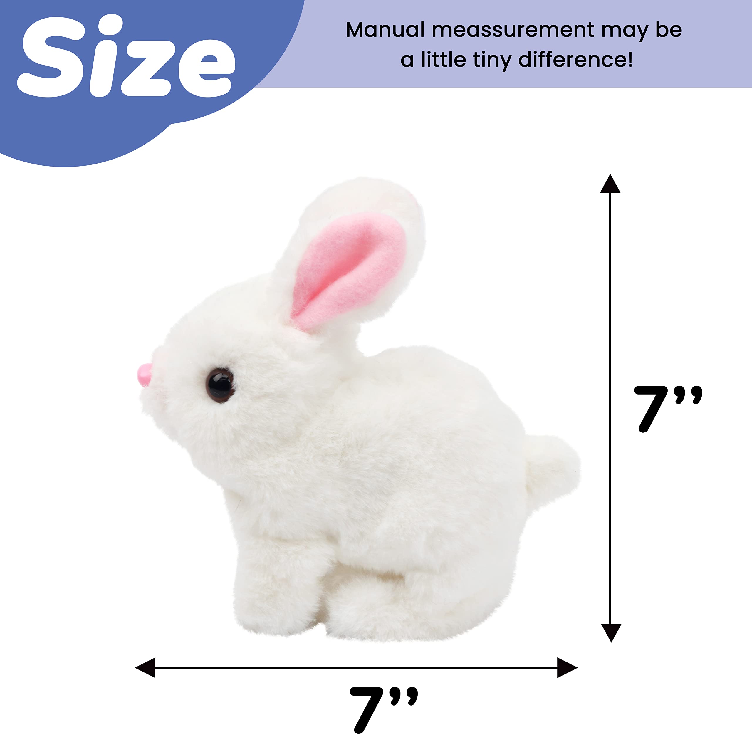 Hopearl hopping rabbit ears wiggle, engaging movement to attract toddler attention.