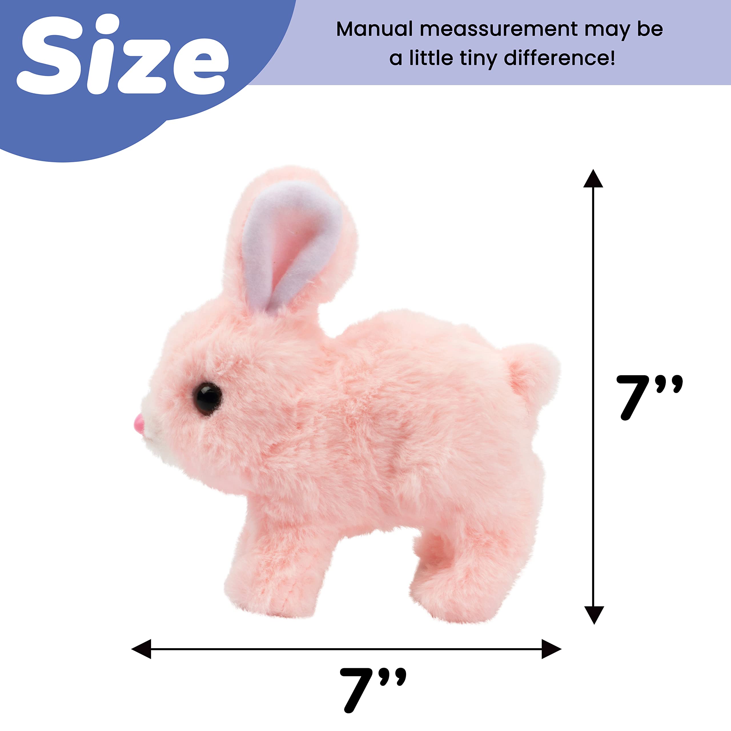 Hopearl hopping rabbit toy side view highlighting wiggling ears during playtime