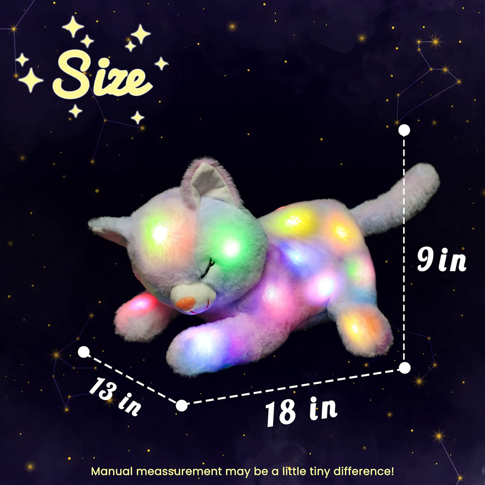 Hopearl LED plush cat features white kittens for gentle contrast.