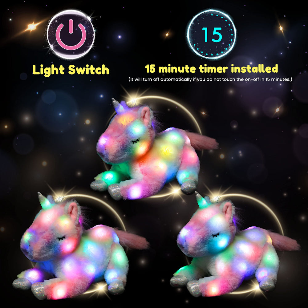Hopearl unicorn baby three enhances cuddle time with a soft glow.