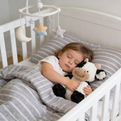 Hopearl plush cow toy in portable size ideal for hugs on the go.