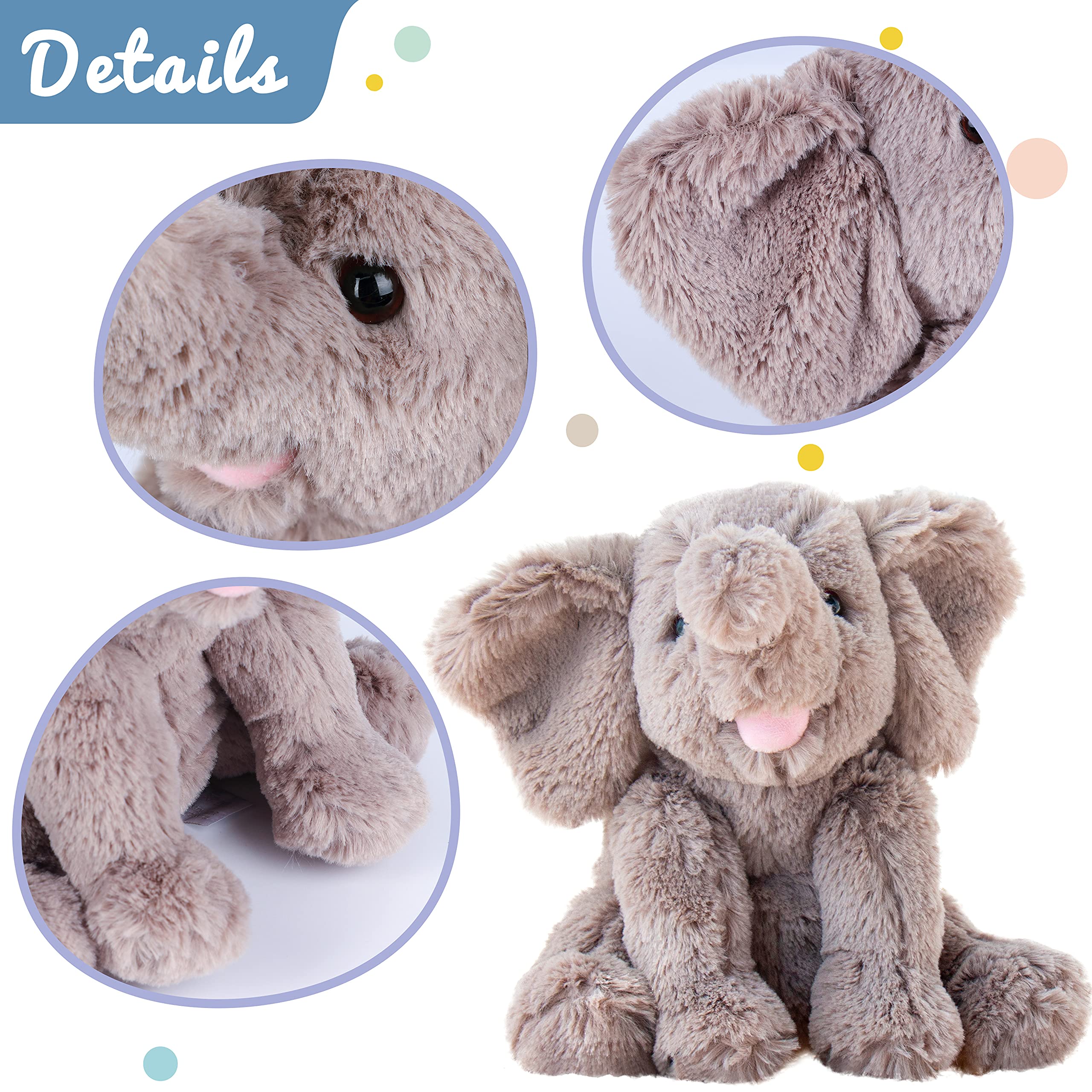 Hopearl soft elephant toy sized for easy carry in bags.