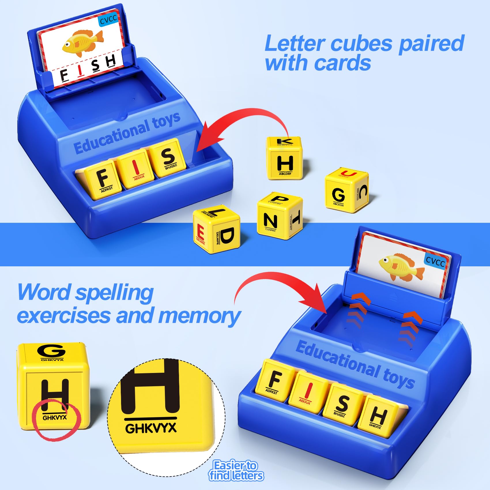 HOPEEYE 30 double-sided cards support varied spelling practice
