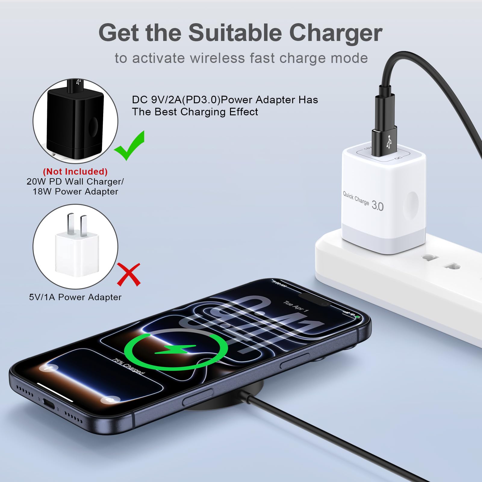 HopePow foldable MagSafe charger for Pixel devices with precise alignment.