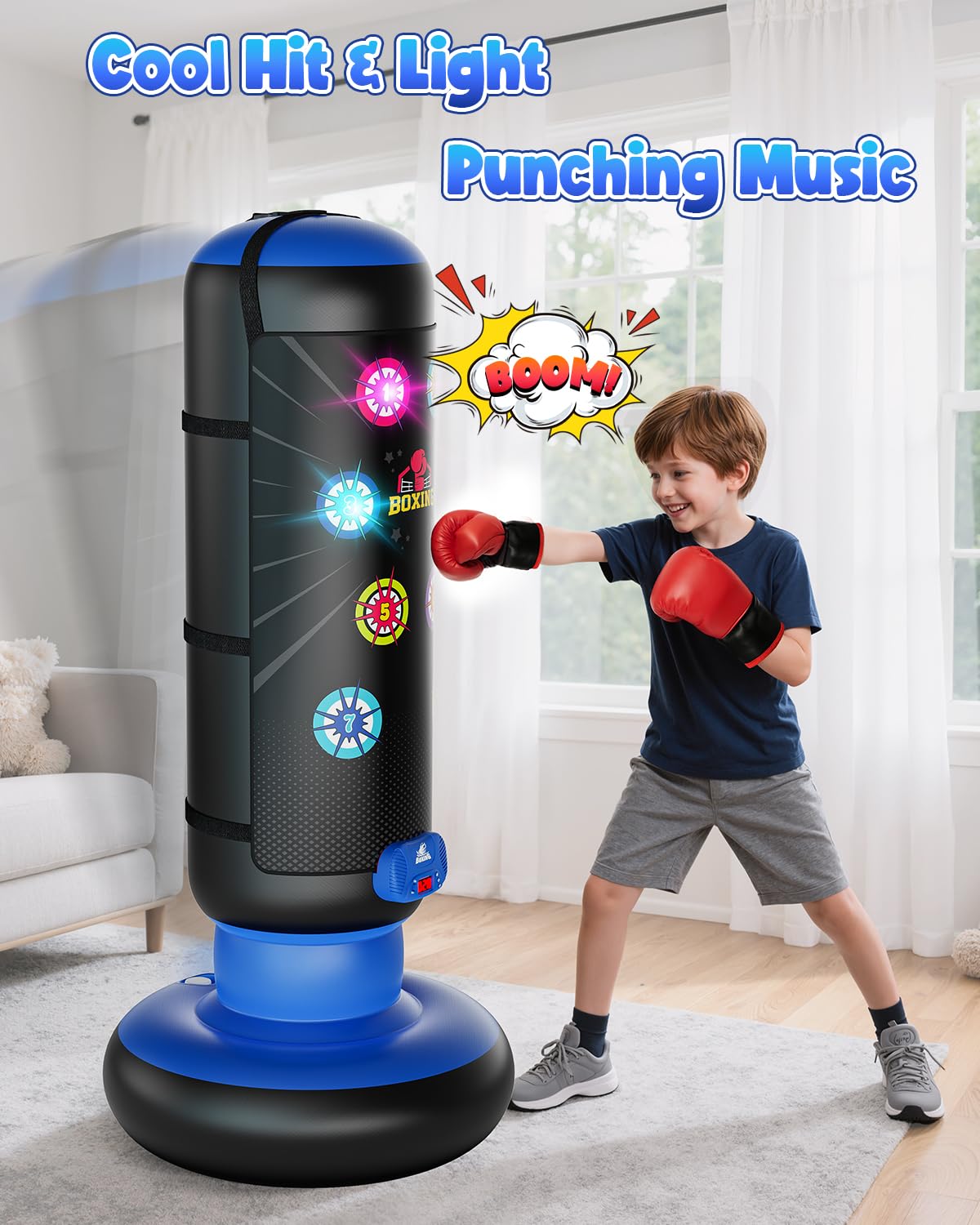 HopeRock kids boxing gloves available with the set for easy, safe training.