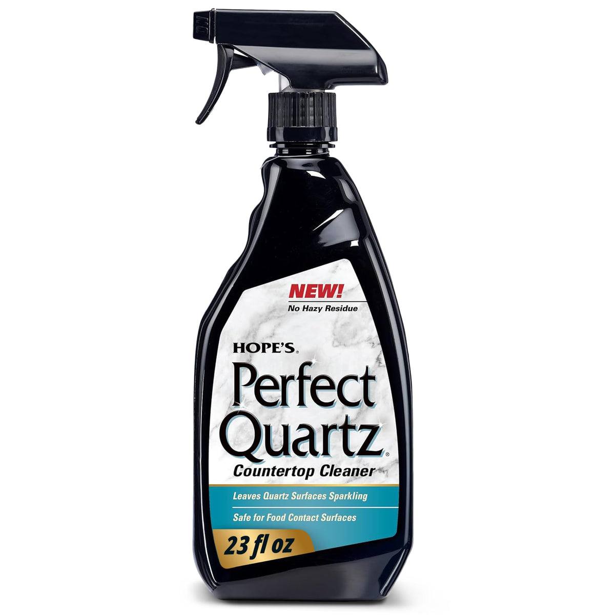 HOPE'S Perfect Quartz bottle front shows residue-free cleaning promise.