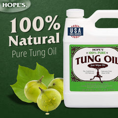HOPE'S Tung Oil application on wood demonstrating wipe-on technique