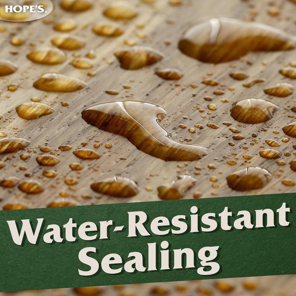 Outdoor wood treated with HOPE'S Tung Oil resists moisture and wear