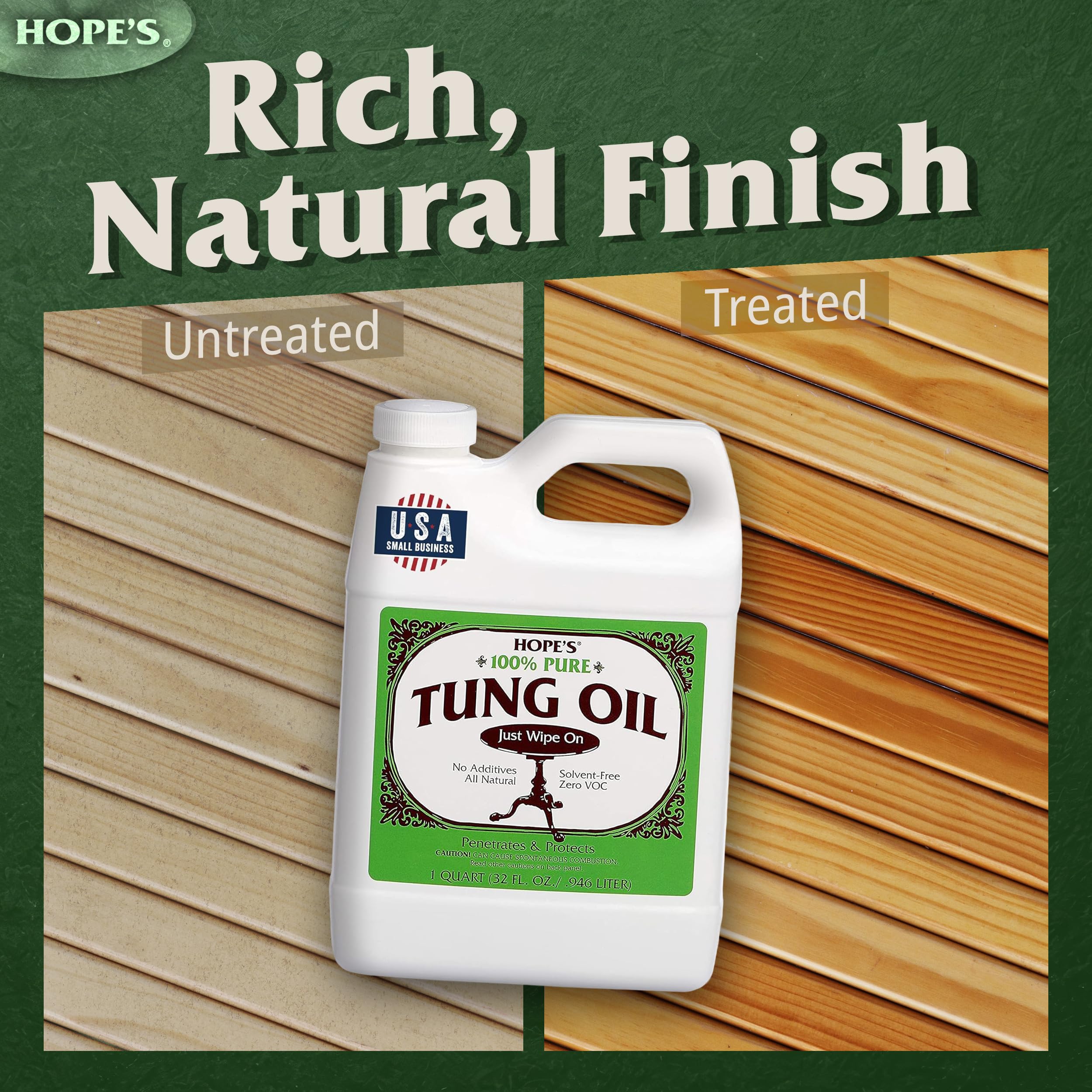 Weathered wood revived with HOPE'S Tung Oil grain clarity