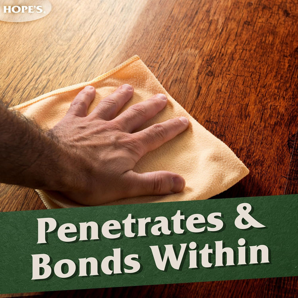 HOPE'S Tung Oil penetrates wood fibers for natural protection
