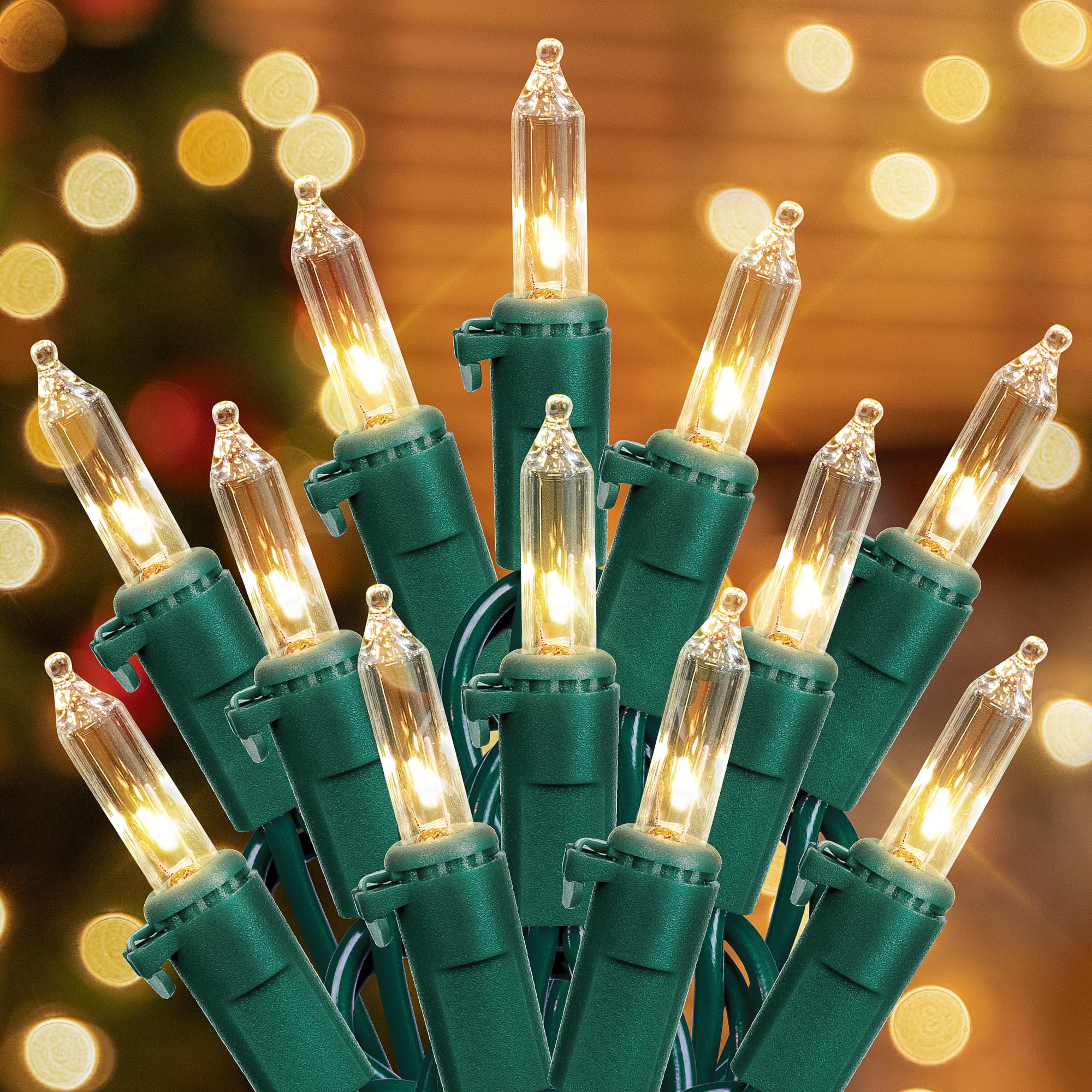 Hopolon 2-pack 13ft warm white string lights for cozy holiday decor