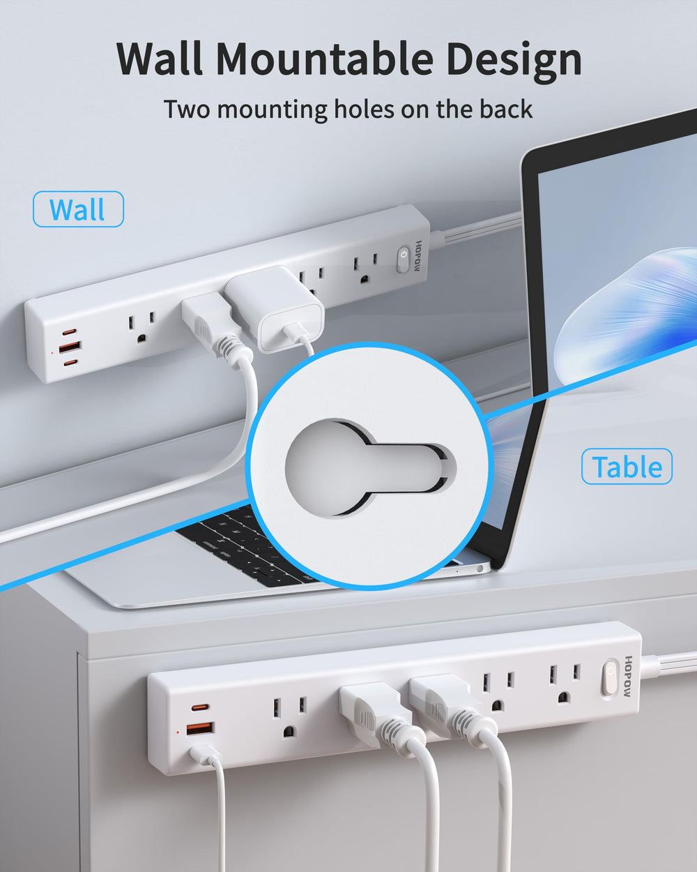 HOPOW 1700-Joule surge protection guards essential electronics.