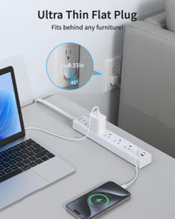 HOPOW 6-foot flat cable blends with walls for clean wiring.