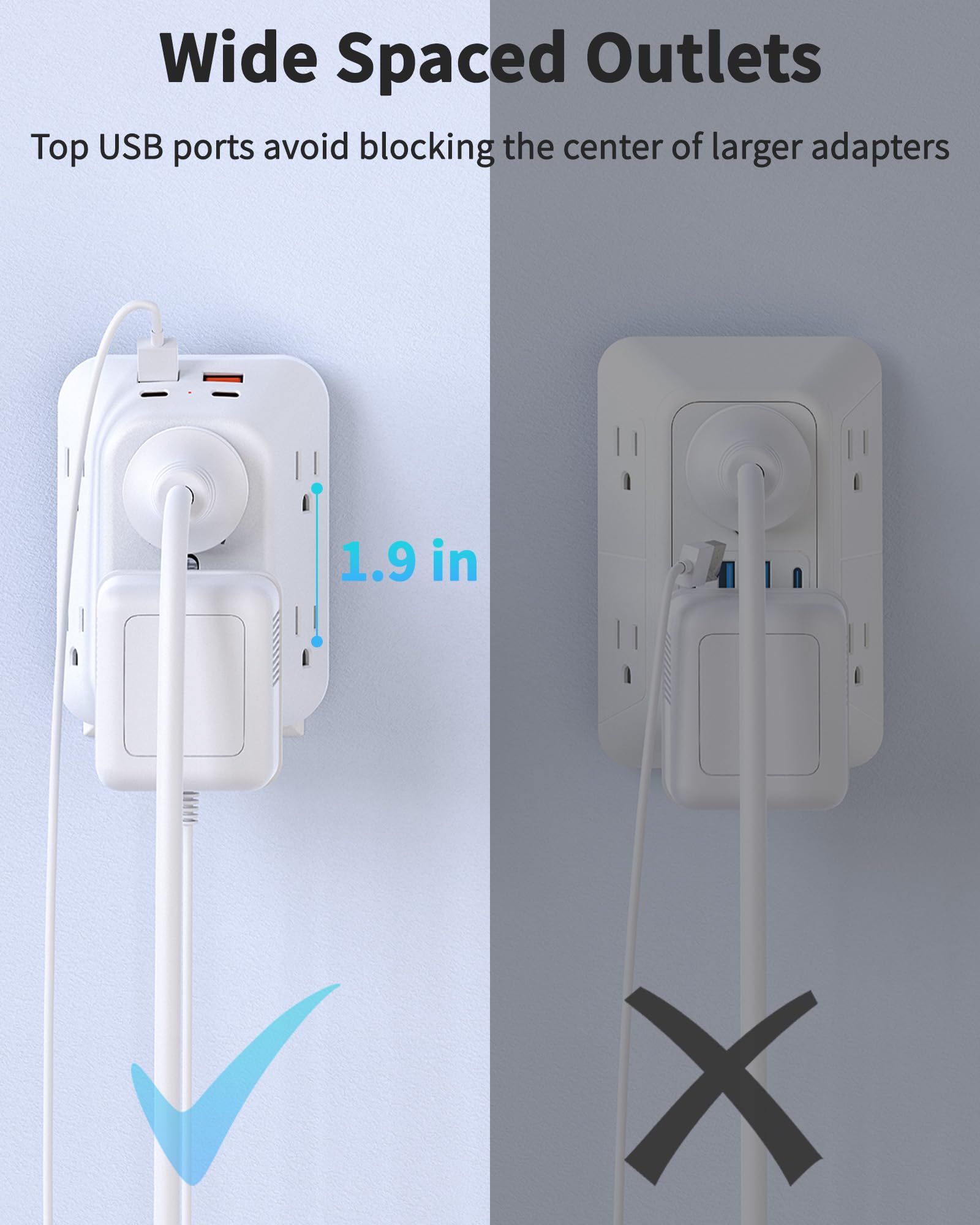HOPOW safe design supports up to 15A and 1875W for reliable everyday use.