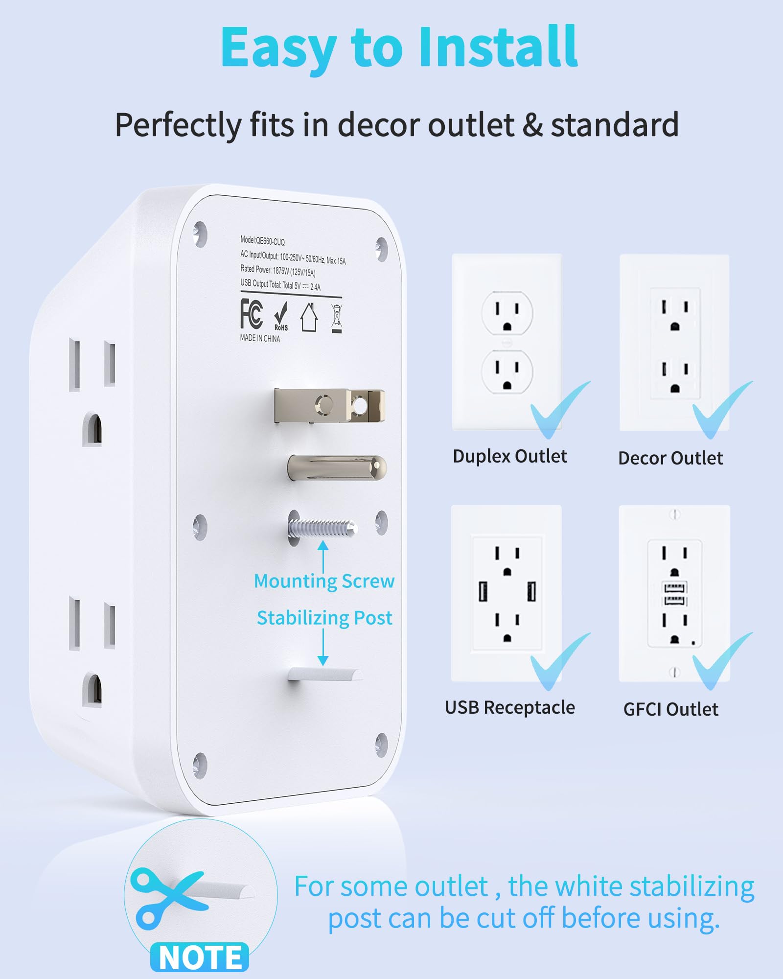HOPOW white-wall-mount-design blends with decor while saving desk space.