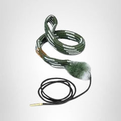 Hoppe's Boresnake bronze brush in action cleaning the bore