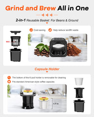 Horavie grind-on-demand bean basket captures peak aroma in every cup.