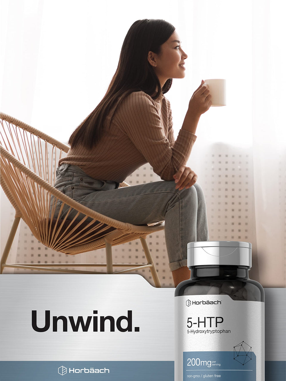 Icons for gluten-free and non-GMO on Horbäach 5-HTP box