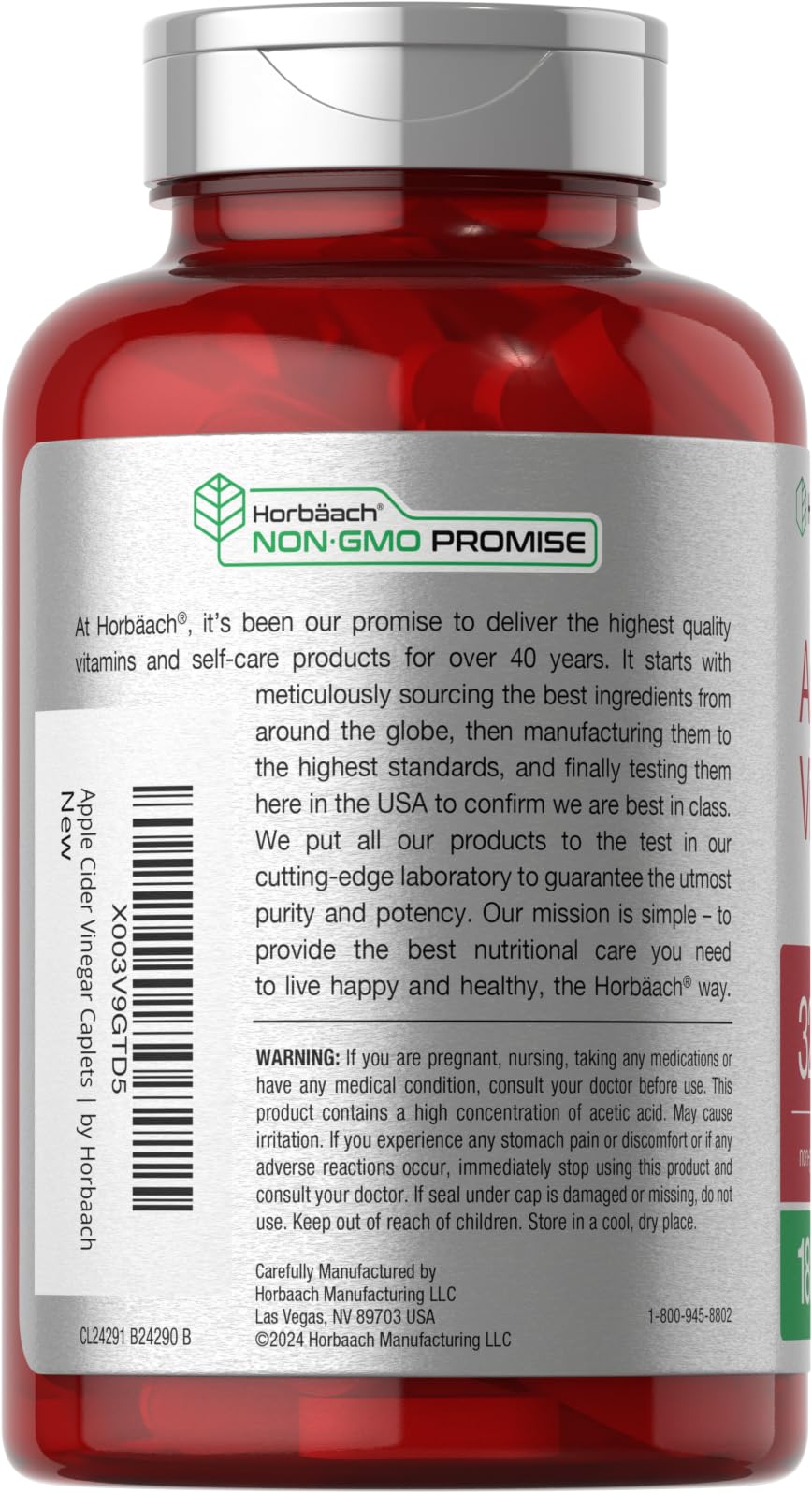 Horbäach caplets with non-GMO labeling for a trusted supplement.