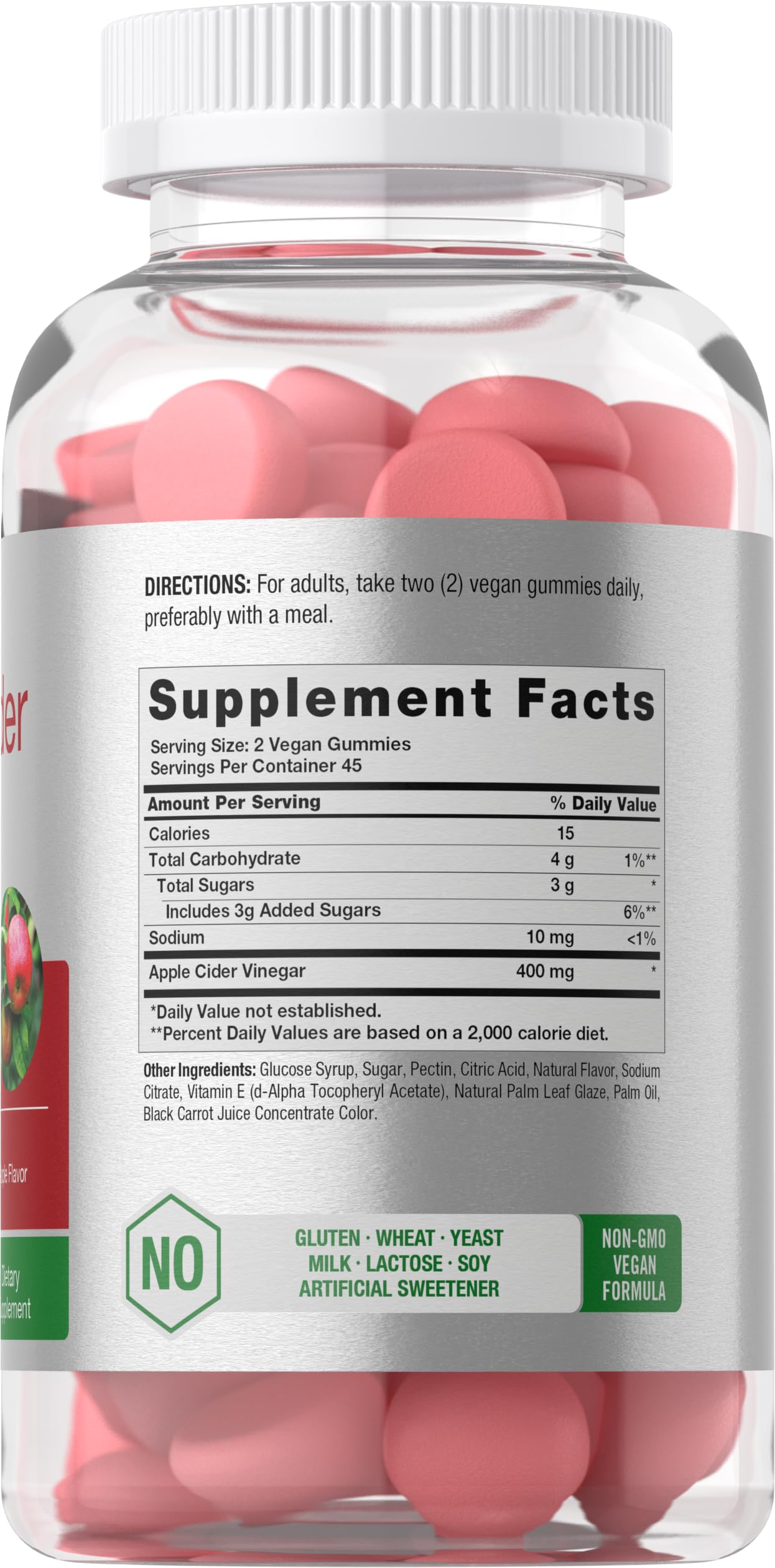 Horbäach ACV Gummies jar on kitchen counter, convenient daily apple-flavored option.