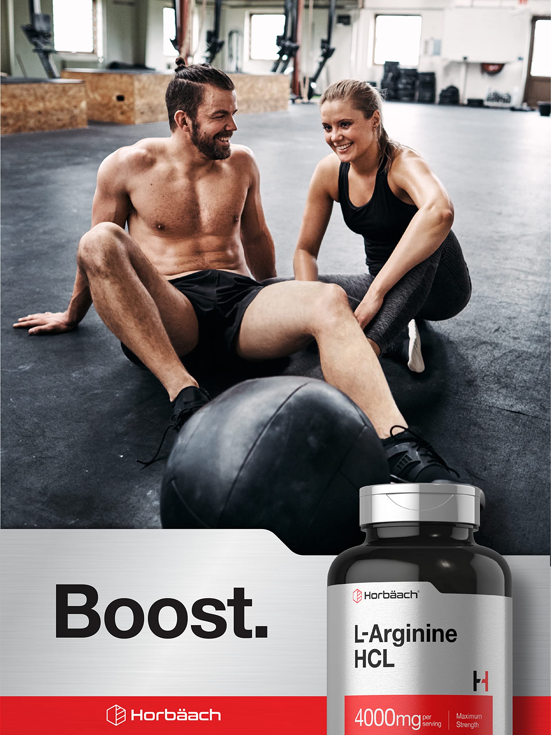Horbaach L-Arginine 4000mg caplets travel-friendly for on-the-go