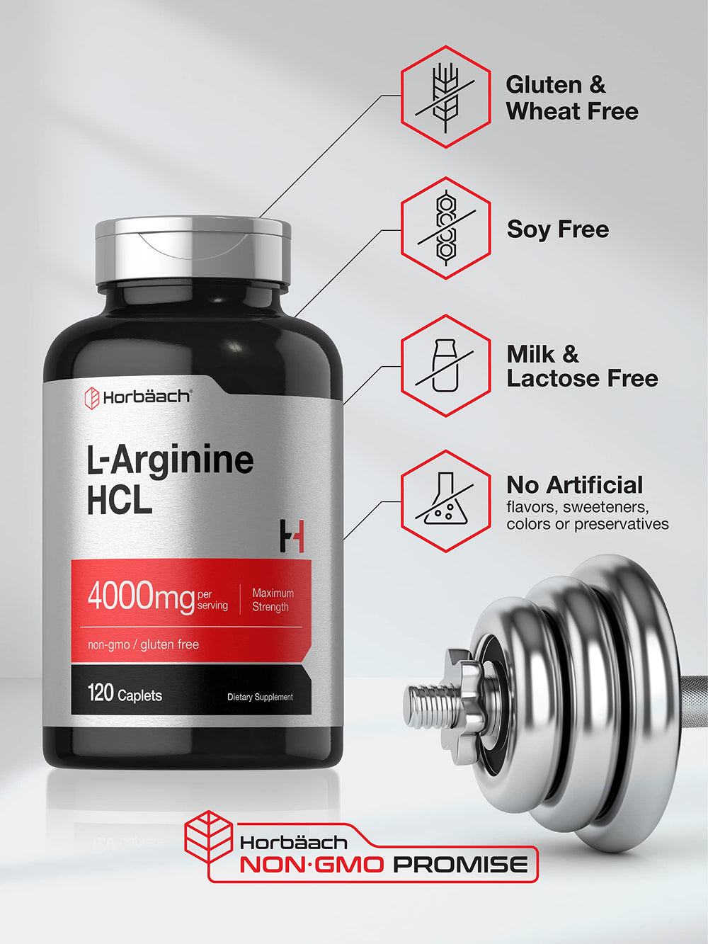 Horbaach L-Arginine 4000mg label serving-size information