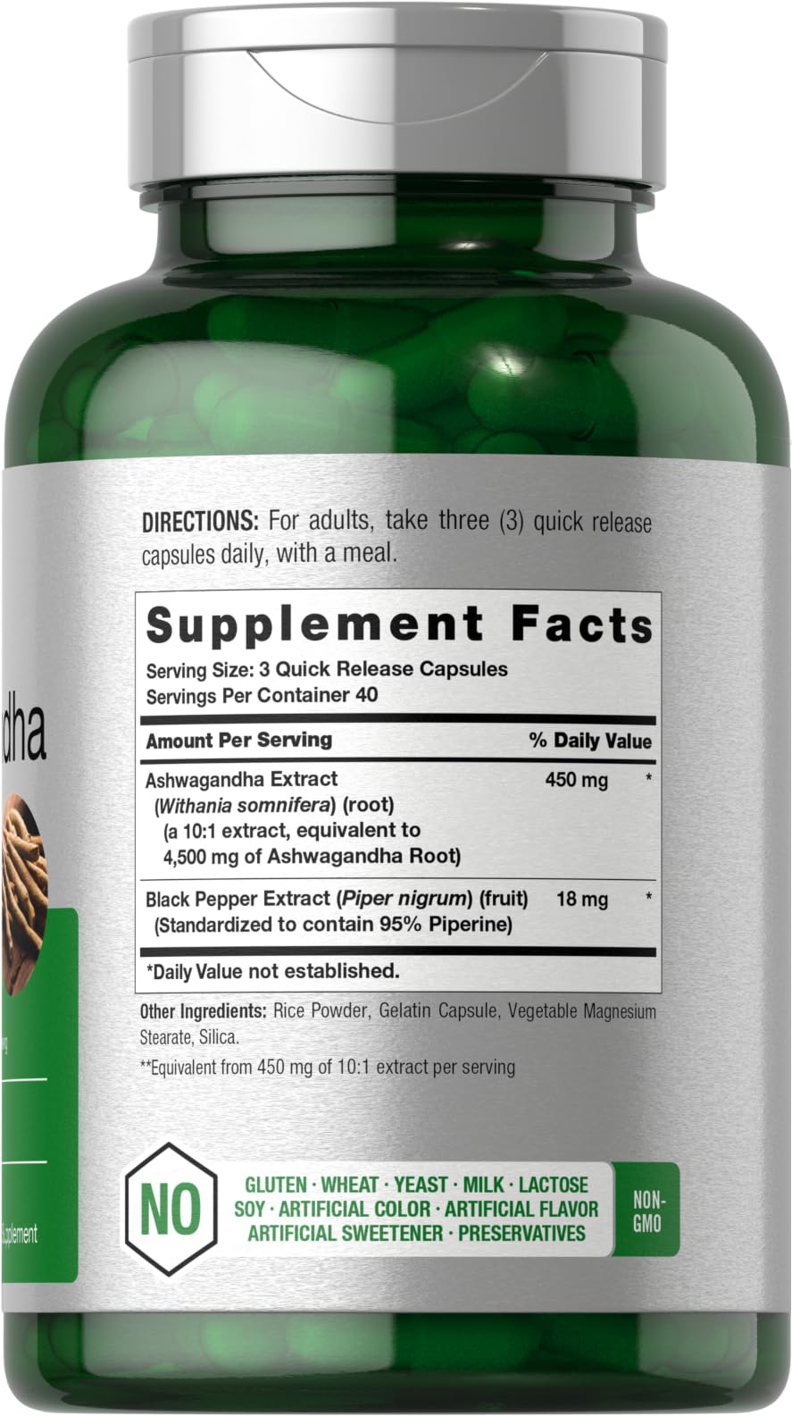 Horbäach Ashwagandha capsules close-up showing robust capsules for daily support.