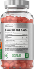 Horbaach Ashwagandha Gummies tropical flavor jar close up highlighting vegan formula.