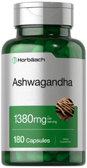 Horbaach Ashwagandha root bottle for daily balance.