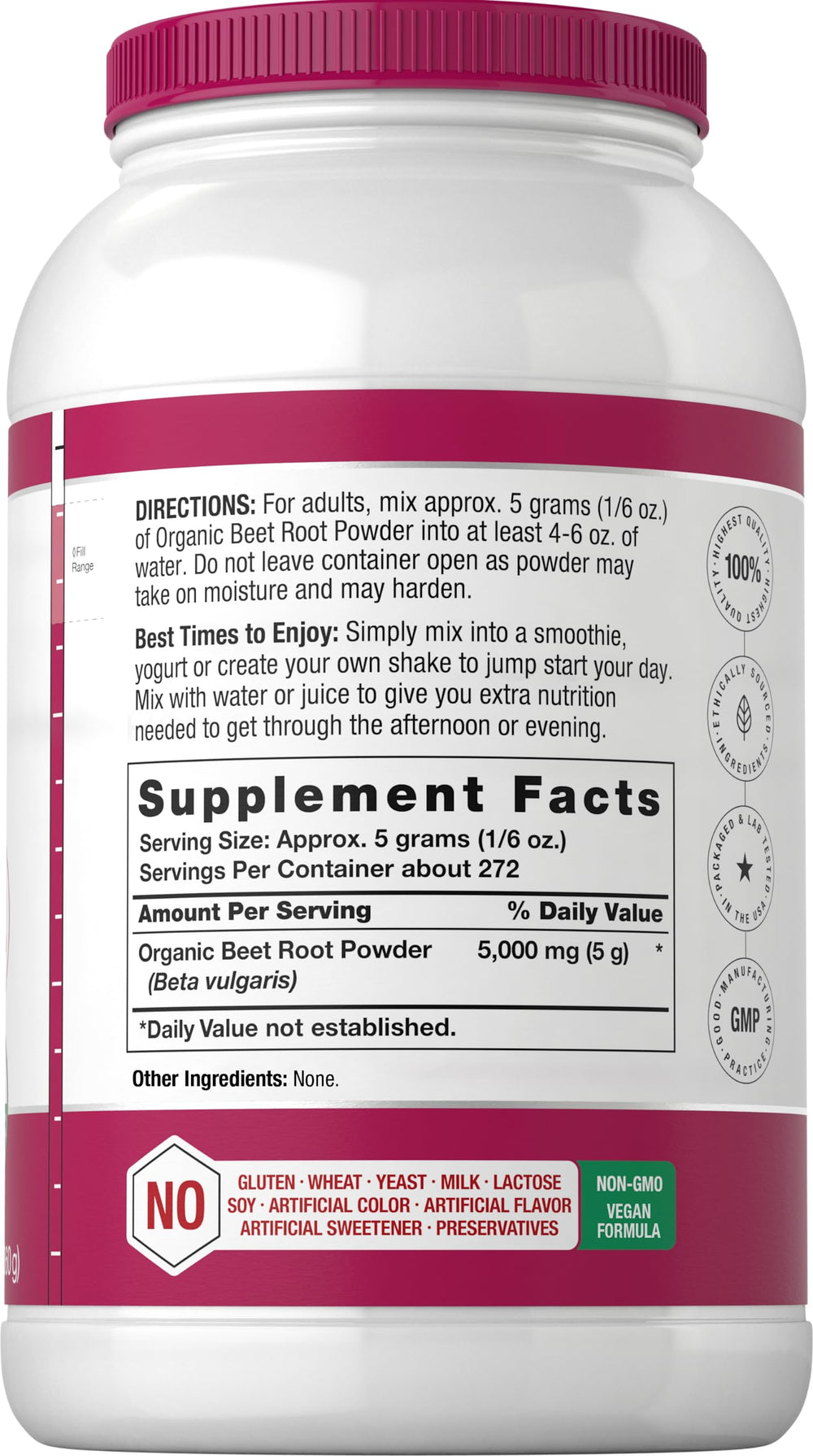 Horbäach beet root powder scoop enables easy, precise daily servings.