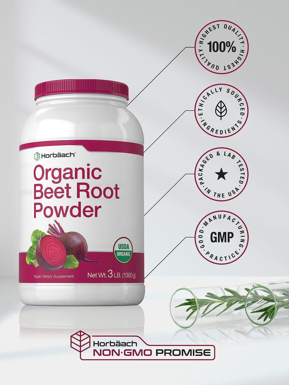 Horbäach beet root powder stirred into a smoothie shows versatility.