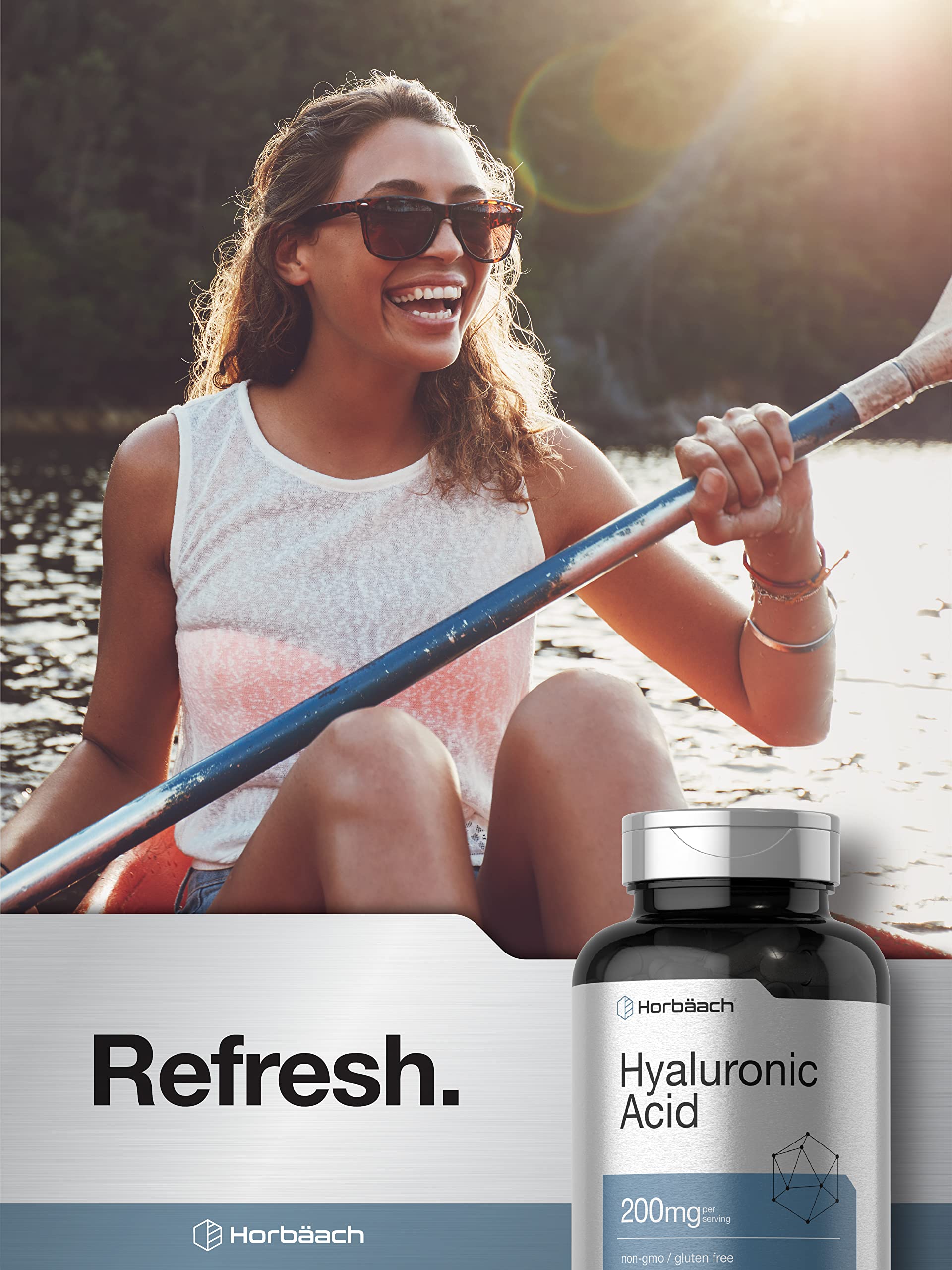 Horbäach bottle and capsules ready for a daily supplement routine.