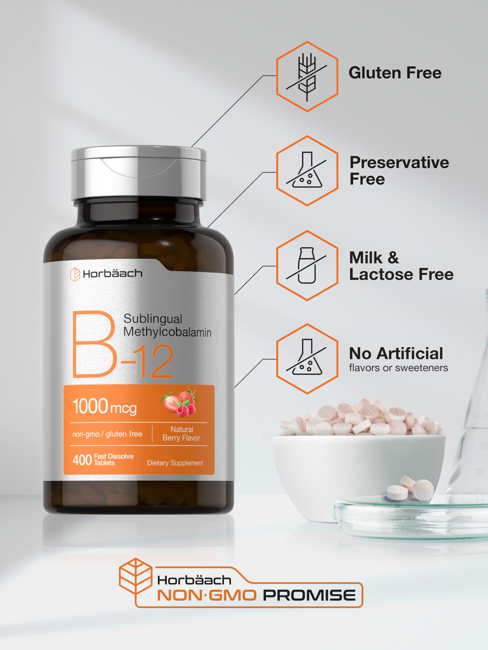 Bottle dispensing tablets scene highlighting ease of serving