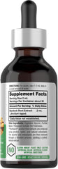 Horbäach Burdock Root Tincture label close-up highlights clean, vegan-friendly formula.