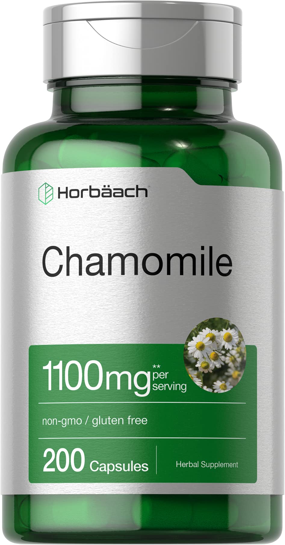 Horbäach Chamomile Flower Extract bottle for easy daily calm support.