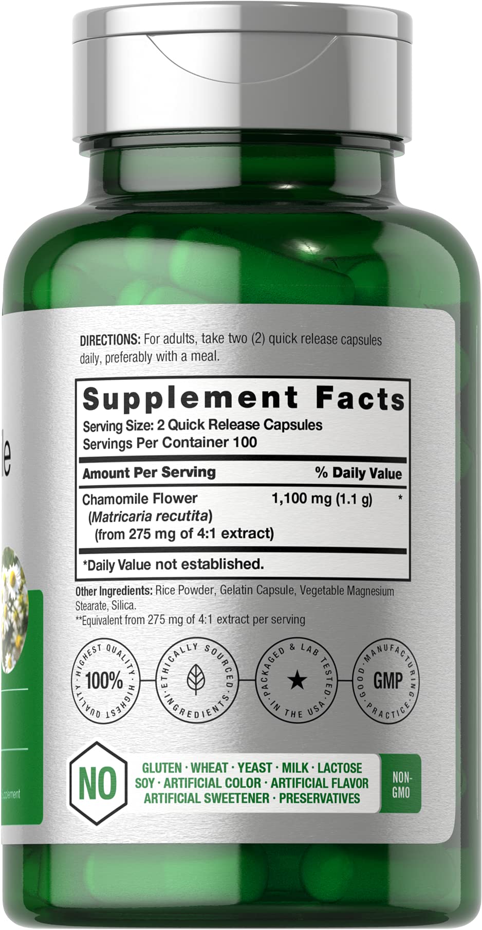 Capsules of Horbaach Chamomile Flower Extract for gentle calming moments.