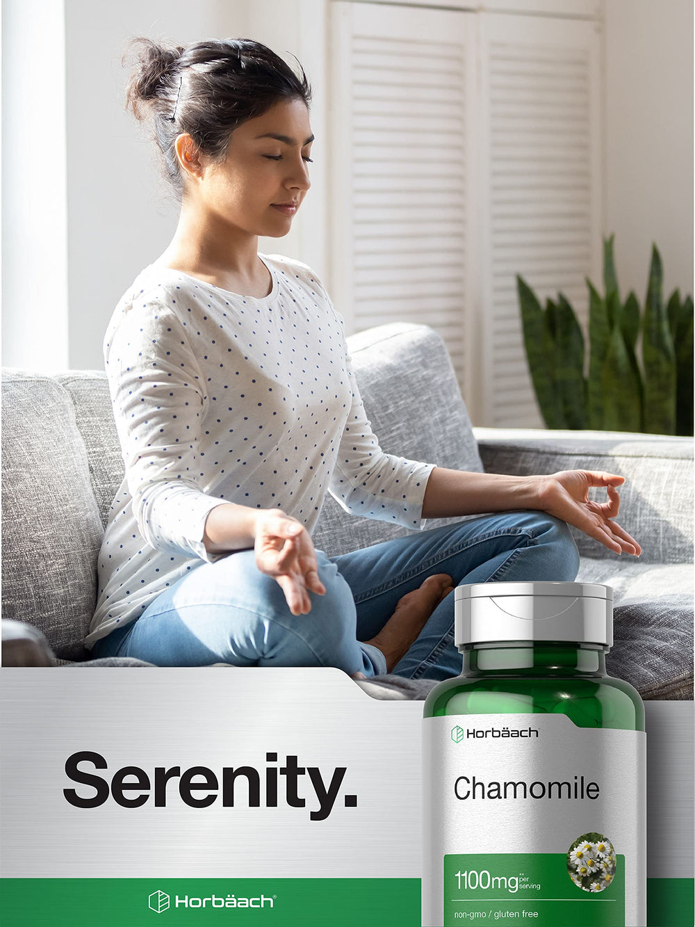 Tea cup scene with Horbaach Chamomile Extract suggesting a relaxing ritual.