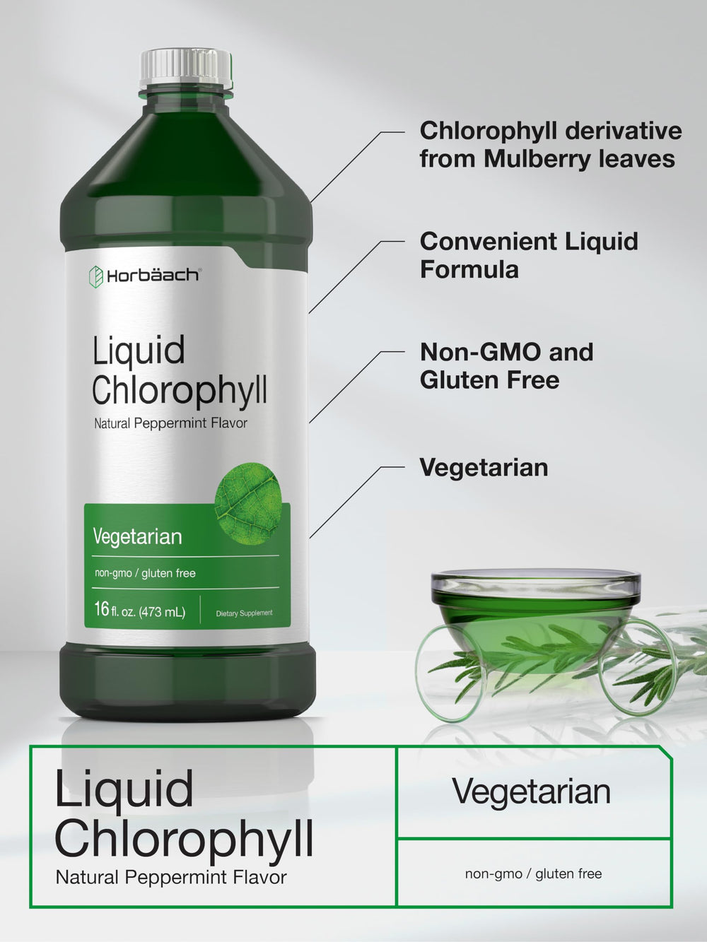 Horbäach 32 oz chlorophyll bottles set emphasizing value and long-lasting supply