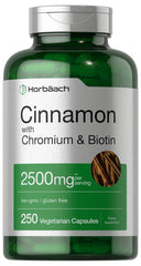 Horbäach Cinnamon with Chromium and Biotin capsules ready for daily metabolic support.