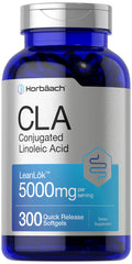 Horbäach CLA supplement bottle front showing 300 softgels for daily use