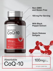 Horbäach CoQ10 with Black Pepper Extract emphasizes absorption opportunities
