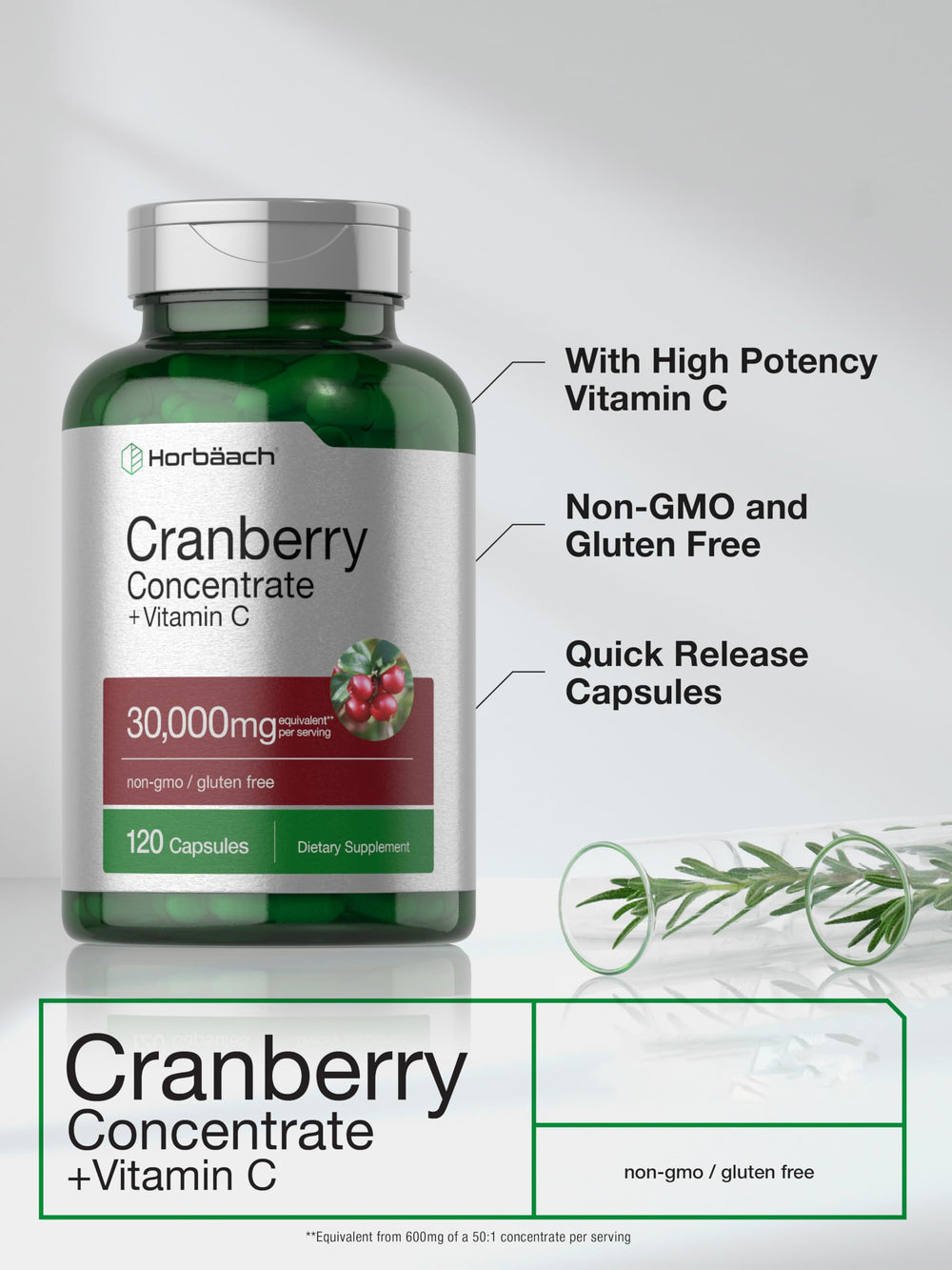 Horbäach Cranberry Concentrate bottle on table, suited for everyday wellness