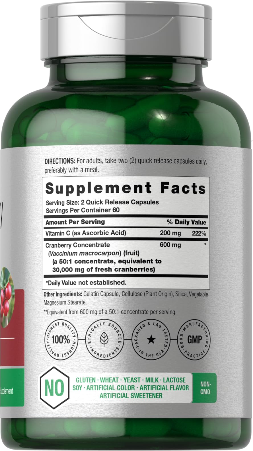 Horbäach Cranberry Concentrate capsules shown for easy daily supplementation