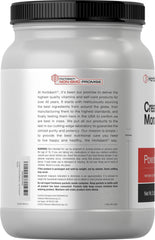 Horbäach Creatine label front showing gluten-free and non-GMO features.