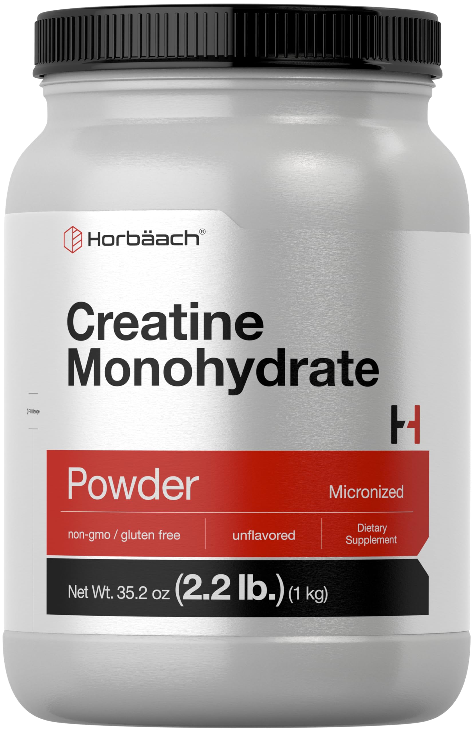 Horbäach Creatine Micronized Powder bottle for consistent workouts.